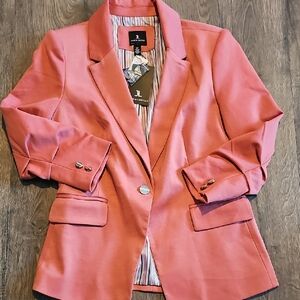NWT Jules & Leopold Coral Salmon Blazer Business Casual Small Stretch Lined